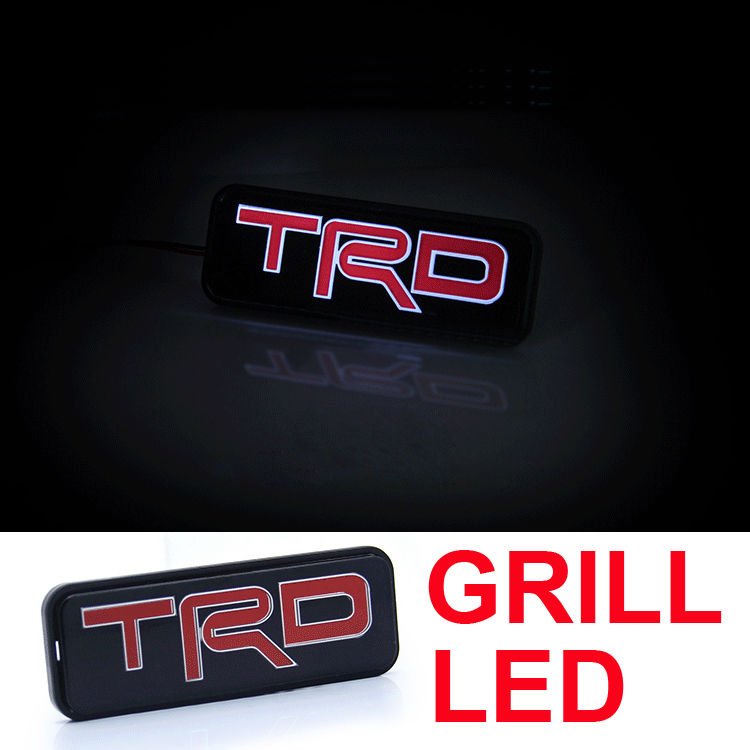 TRD LED Red Emblem Front Grille Badge For Toyota Camry Corolla Yaris ...