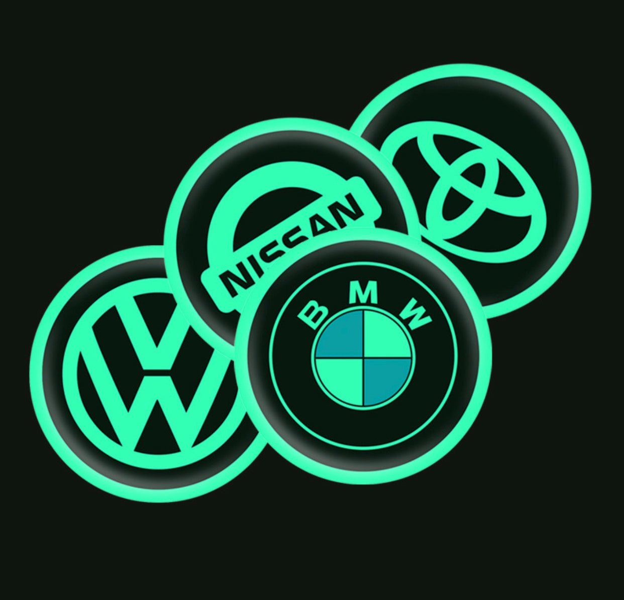 Vehicle Emblem Sticker Night Glow 2 Pcs