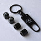 Wheel Tire Valve Dust Stems Air Caps + Acura Logo Keychain