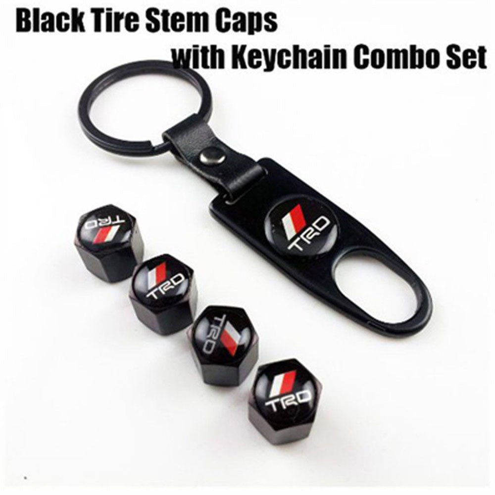 Wheel Tire Valve Dust Stems Air Caps + Toyota Trd Logo