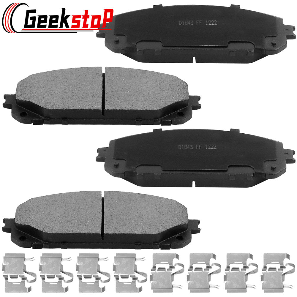 Geekstop Ceramic Front Brake Pads Kit 2014-2020 Jeep Cherokee, 2015-2017 Chrysler 200 - ONLY fits models with 330mm Front Brake Rotos - 4pcs