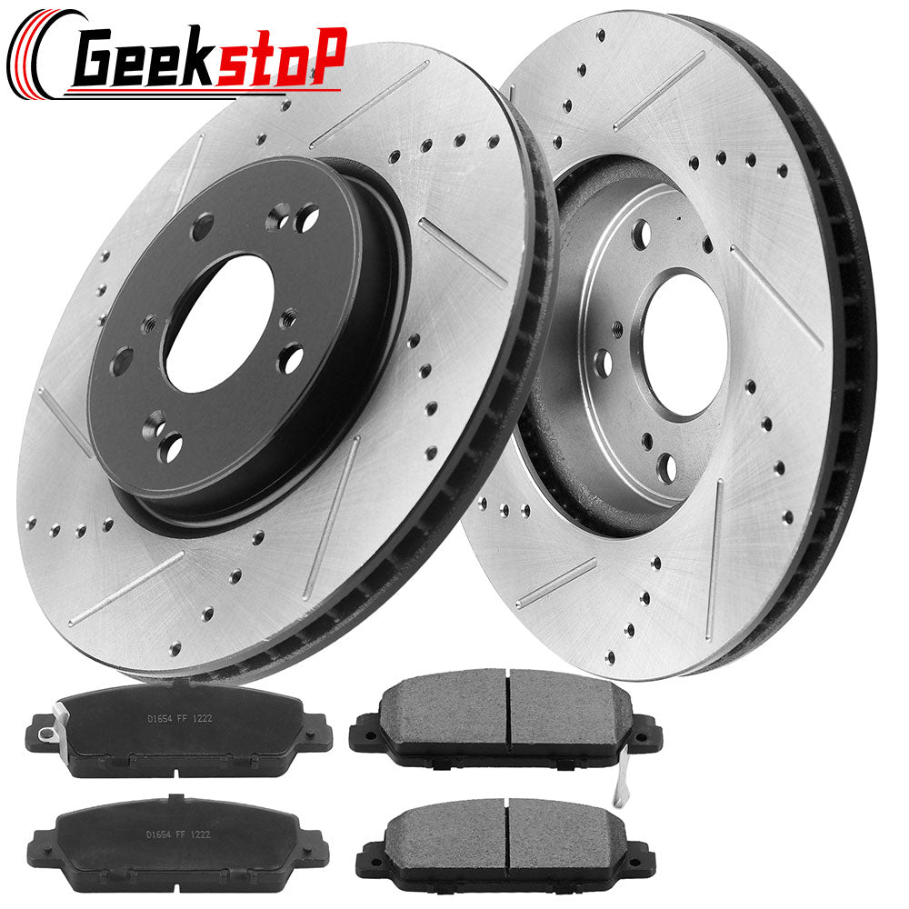 Honda Accord Coupe Sedan Front Brake Rotors Ceramic Pads