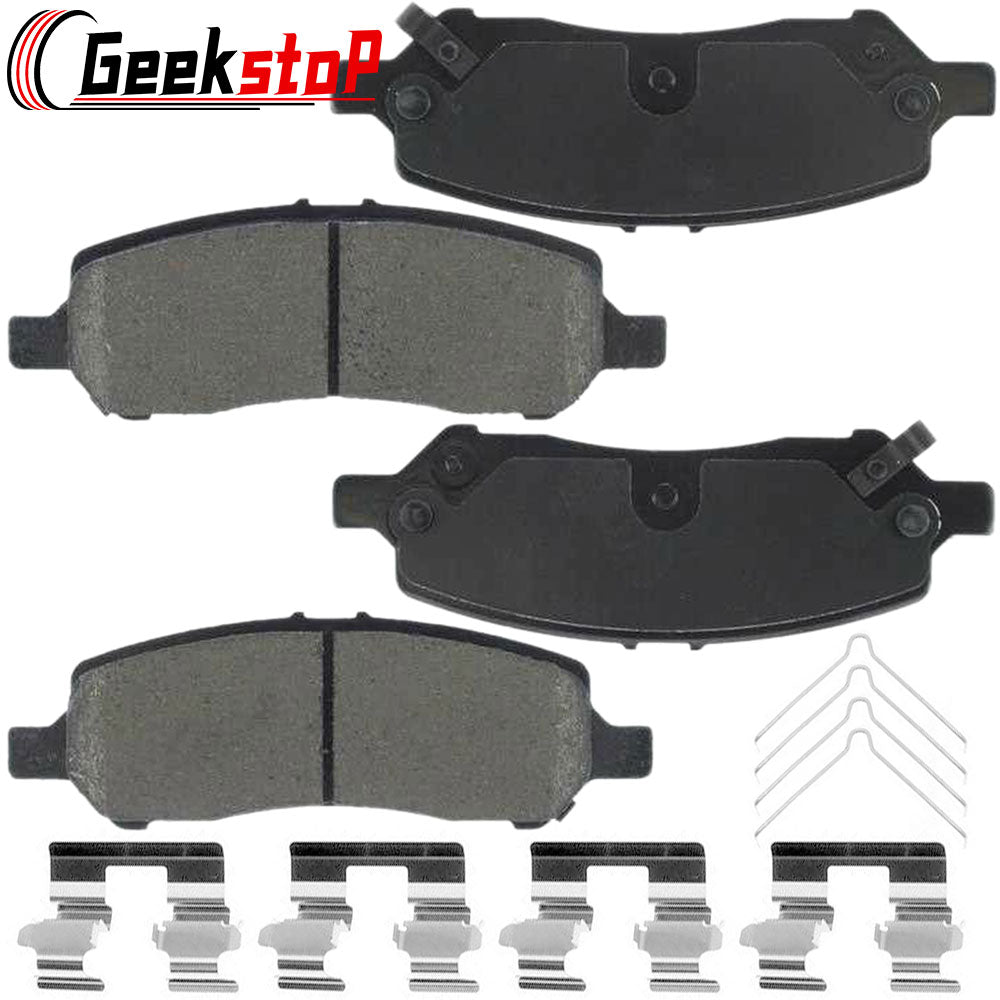 Geekstop Ceramic Rear Brake Pads Kit 2013 2014 2015 2016 Dodge Dart- 4pcs Rear Left and Right Sides - All Clips and  Included