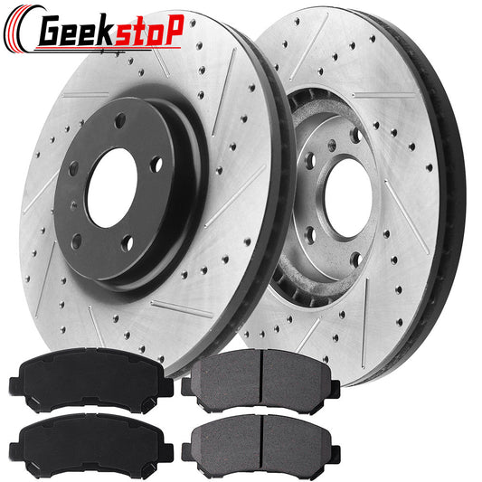NISSAN MAXIMAC Front Brake Rotors Ceramic Pads Drill Slot