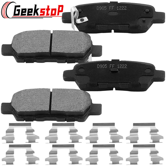 Geekstop Ceramic Rear Brake Pads Kit Nissan 2002-2018 Altima, 2011-2013 Juke, 2004-2019 Maxima, 2003-2019 Murano, 2013-2019 Pathfinder- 4pc