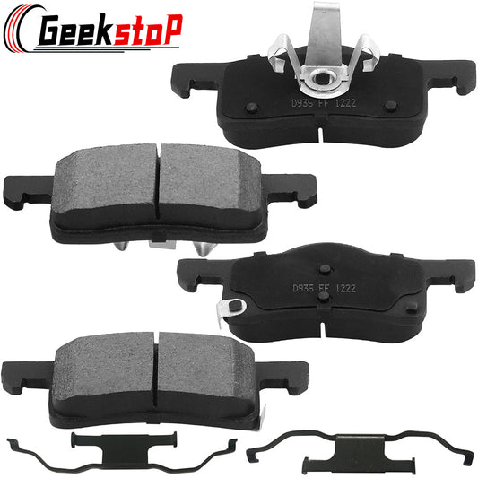 Geekstop Ceramic Rear Left and Right Brake Pads Kit 2003-2006 Ford Expedition, 2003-2006 Lincoln Navigator - 4pcs- All Clips and  Included