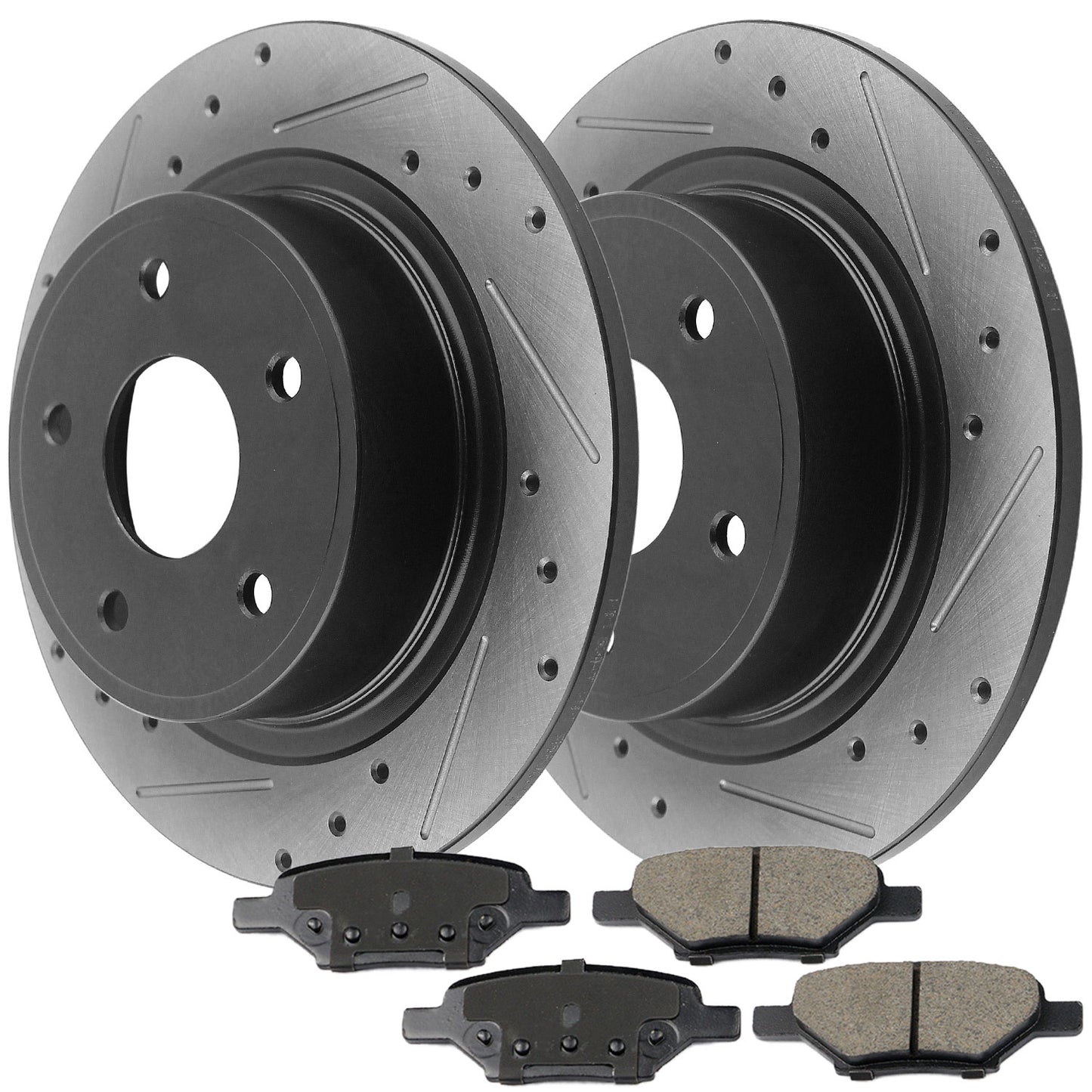 Chevy HHR Pontiac G5 G6 Saturn Ion Aura Rear Brake Rotors Ceramic Pads