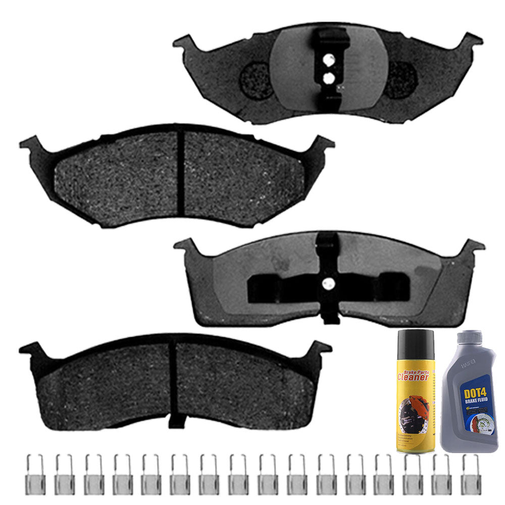 Geekstop Ceramic Front Brake Pads Kit 1998-2004 Chrysler 300M/ Concorde/ Dodge Intrepid, 1999-2001 Chrysler LHS - 4pc Front Left & Right- Cleaner + Fluid