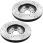 Accord TSX CL TL Front Drilled Slotted Brake Rotors plus Ceramic Pads