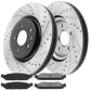 Ford Explorer Flex Taurus MKT Front Drilled Disc Brake Rotors Brake Pads