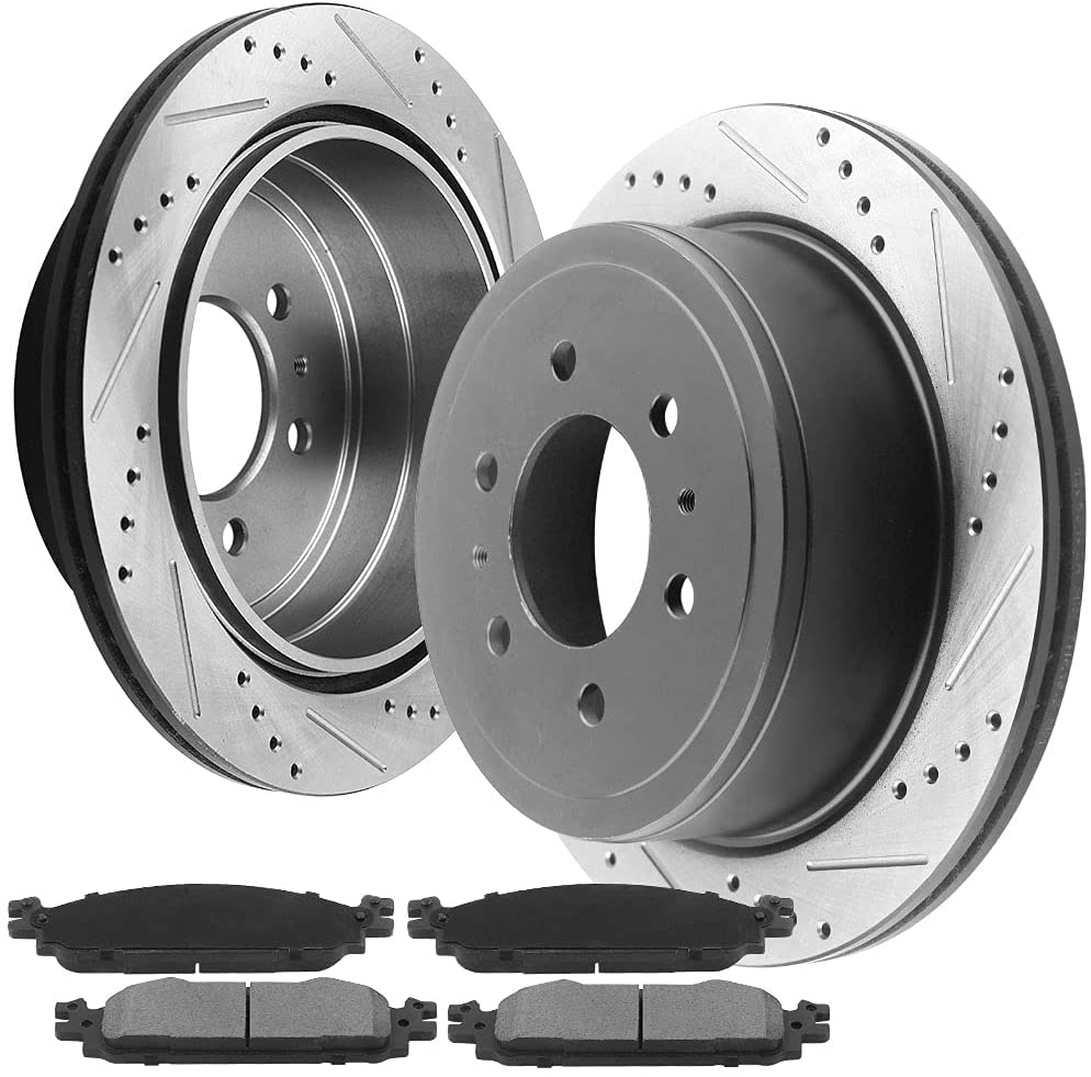 Ford F-150 Lincoln Mark LT E-coating Drilled Slotted Rear Brake Rotors