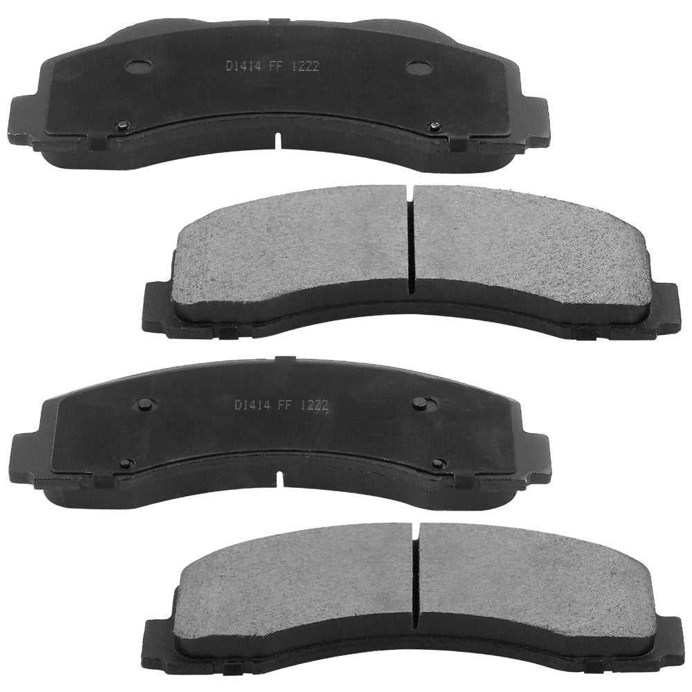 Geekstop ceramic rear brake pads kit for 2004-2012 Ford F-150 and 2006-2008 Lincoln Mark LT, featuring multiple brake pads and installation components for enhanced braking performance, durability, and quiet operation.