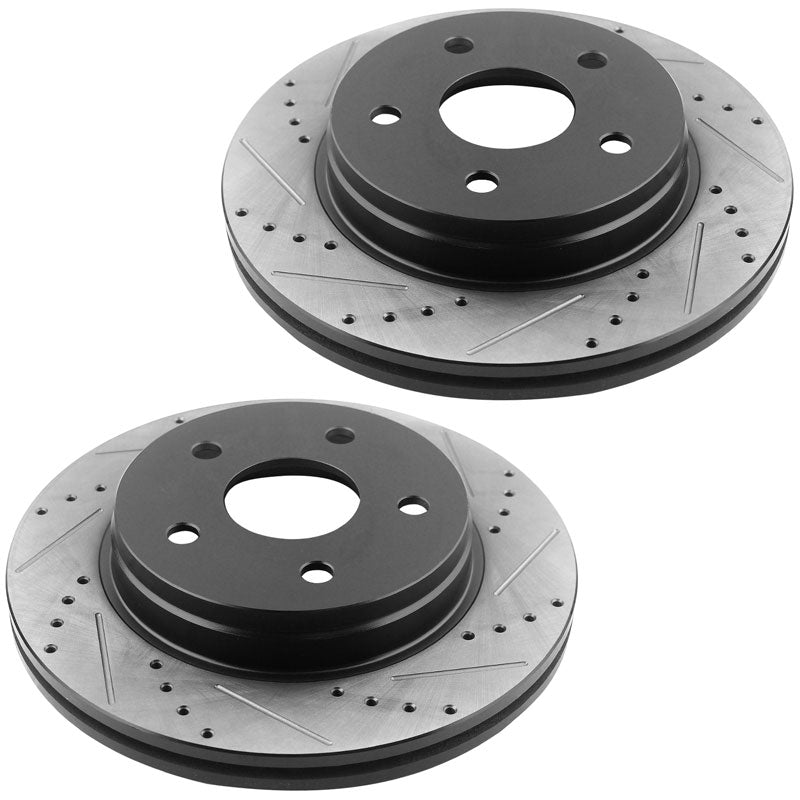 Dodge RAM 1500/Durango Front Drilled Slotted Rotors plus Ceramic Pads