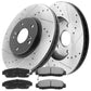 Accord TSX CL TL Front Drilled Slotted Brake Rotors plus Ceramic Pads