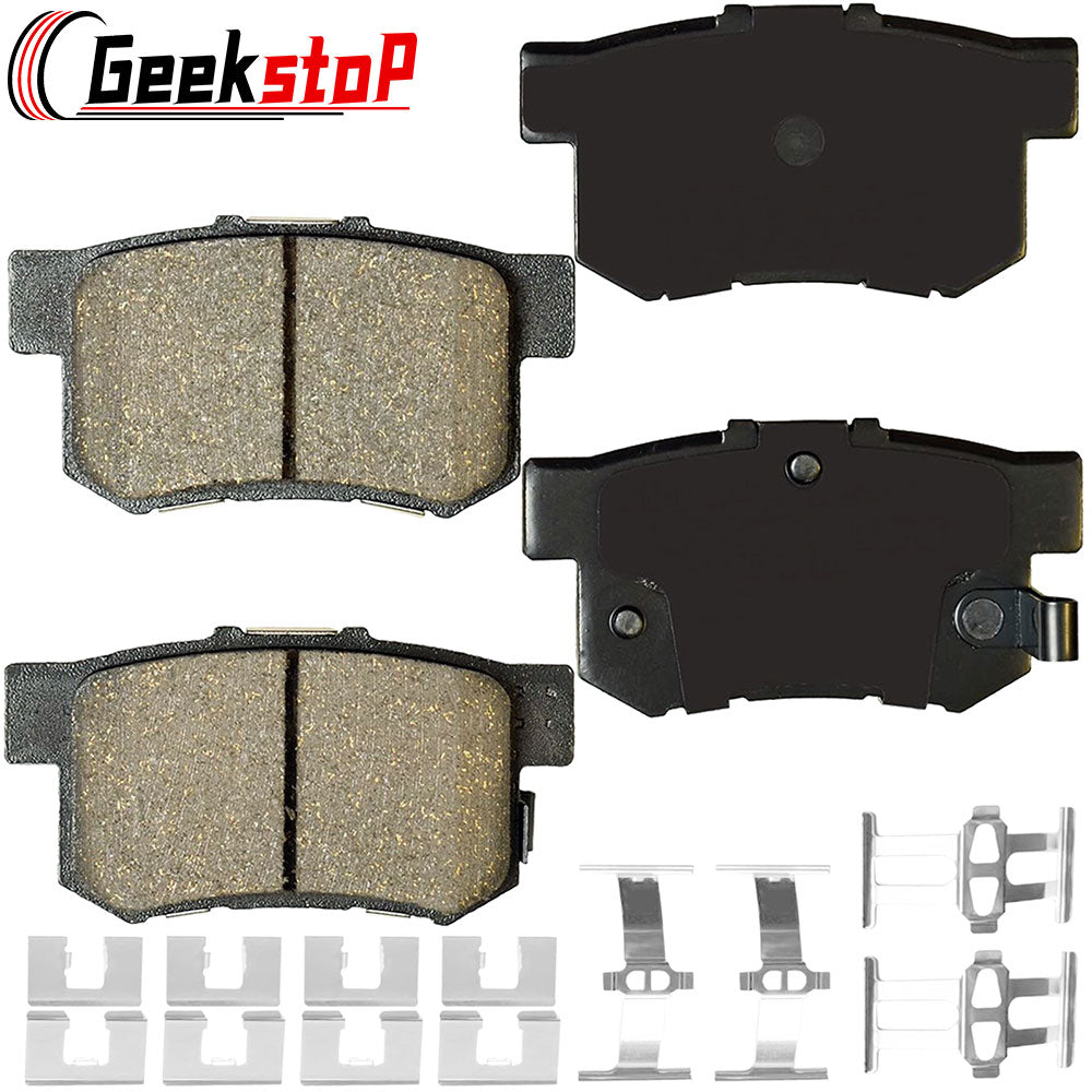 Geekstop Ceramic Rear Brake Pads Kit 1997-1999 Acura CL, 2002-2015 Honda Civic, 2011-2015 Honda CR-Z, 2007-2013 Suzuki SX4 - 4pcs