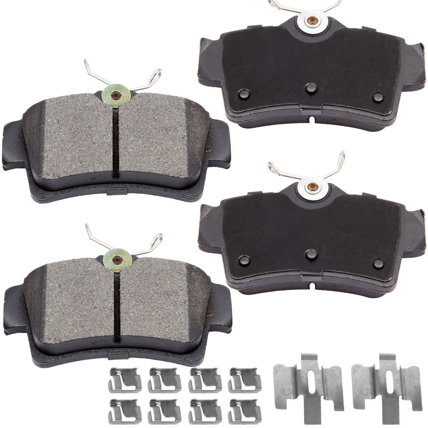 Geekstop D627 Ceramic Rear Brake Pads Kit 1994-2004 Ford Mustang-4pcs Left and Right Sides -All Clips and  Included