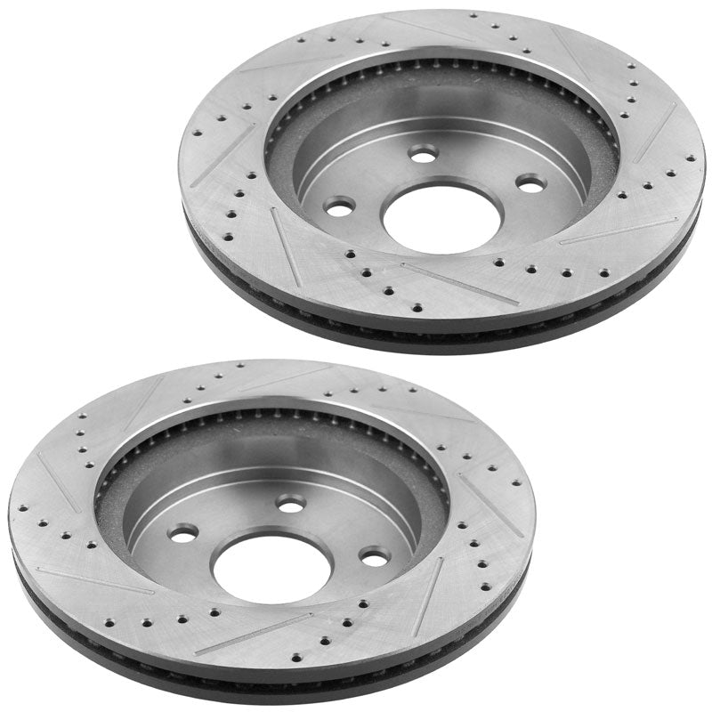 Dodge RAM 1500/Durango Front Drilled Slotted Rotors plus Ceramic Pads