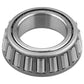 Close-up of a tapered roller bearing outer race, showing the conical shape and visible roller elements inside.