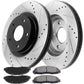Ford F150 4WD Front Drill Slot Brake Rotors Ceramic Pads