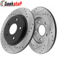 GEEKSTOP Drilled & Slotted Rear Brake Rotors fits for Replacement for 2008-2016 Chrysler Town & Country, 2008-2016 Dodge Grand Caravan, 09-13 Dodge Journey, 2012-15 Ram C/V, 2009-2014 Volkwagen Routan
