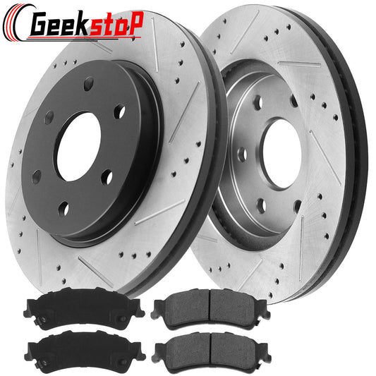 Chevy GMC Astro Safari Silverado Sierra 1500 REAR Brake Rotors Ceramic Pads