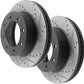 Geekstop Drilled & Slotted Front Brake Rotors + Ceramic Brake Pads Kit 2005-2012 Ford F-250 F-350 Super Duty