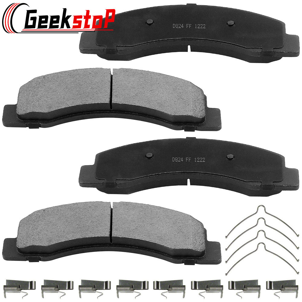 Ford Excursion F-250 F-350 Front Ceramic Brake Pads Clips