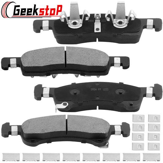 Geekstop Ceramic Front Brake Pads Kit 2003-2006 Ford Expedition, 2003-2006 Lincoln Navigator- 4pcs Front Left and Right- All Clips &  Included