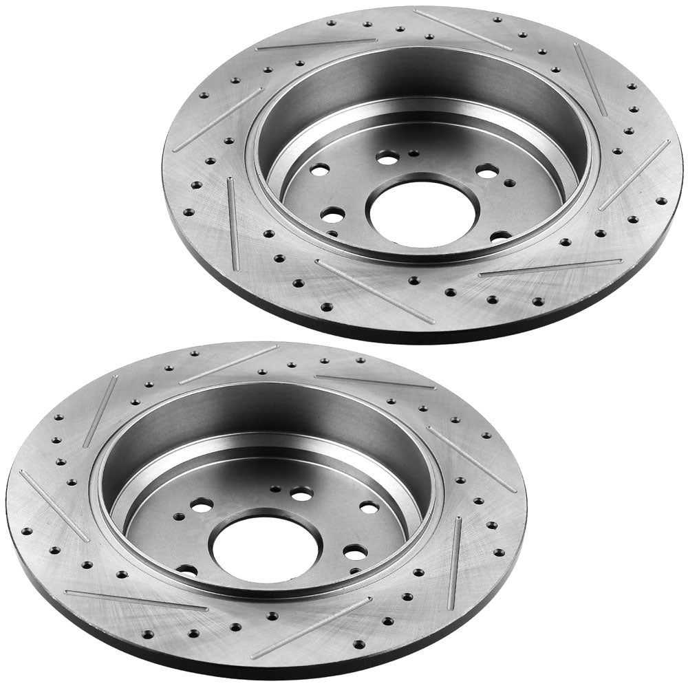 Honda Pilot Odyssey Acura MDX Rear E-Coated Brake Disc Rotors Ceramic Pads