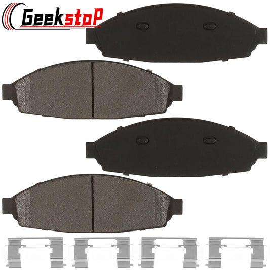Geekstop Ceramic Front Brake Pads Kit 2003-2011 Ford Crown Victoria/ Lincoln Town Car/ Mercury Grand Marquis, 2003-2004 Mercury Marauder - 4pcs