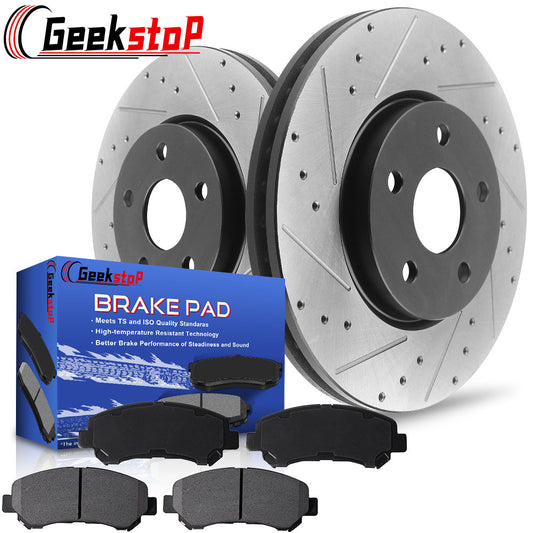 Nissan Rogue 5Lug Front Drill Slott Brake Rotors Ceramic Pads