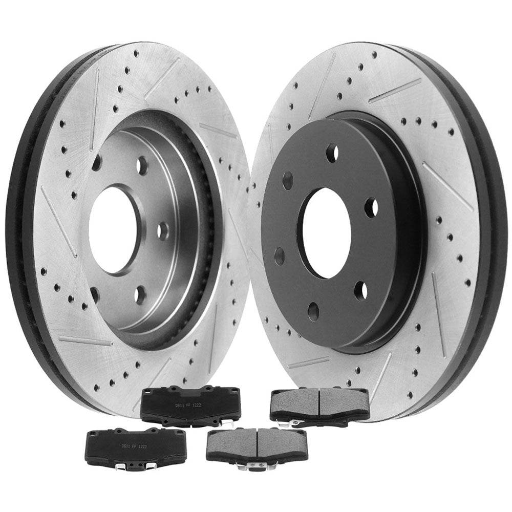 TOYOTA TACOMA 4RUNNER Front Drilled Brake Rotors Ceramic Pads