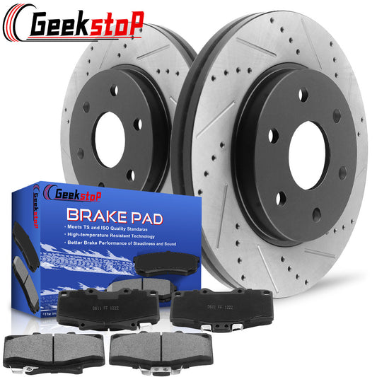 TOYOTA TACOMA 4RUNNER Front Drilled Brake Rotors Ceramic Pads