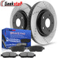 Toyota Avalon Sienna IS250 Front Black Brake Rotors And Ceramic Brake Pads