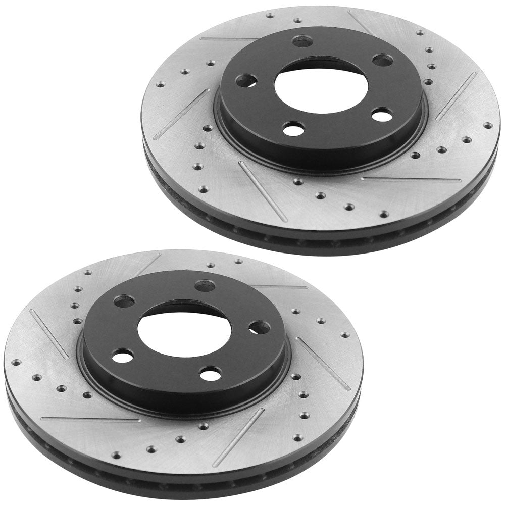 Ford Mustang Front Black E-Coating Brake Rotors Ceramic Pads