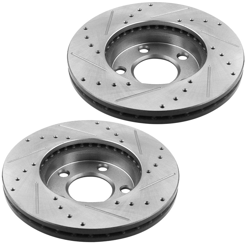 Ford Mustang Front Black E-Coating Brake Rotors Ceramic Pads