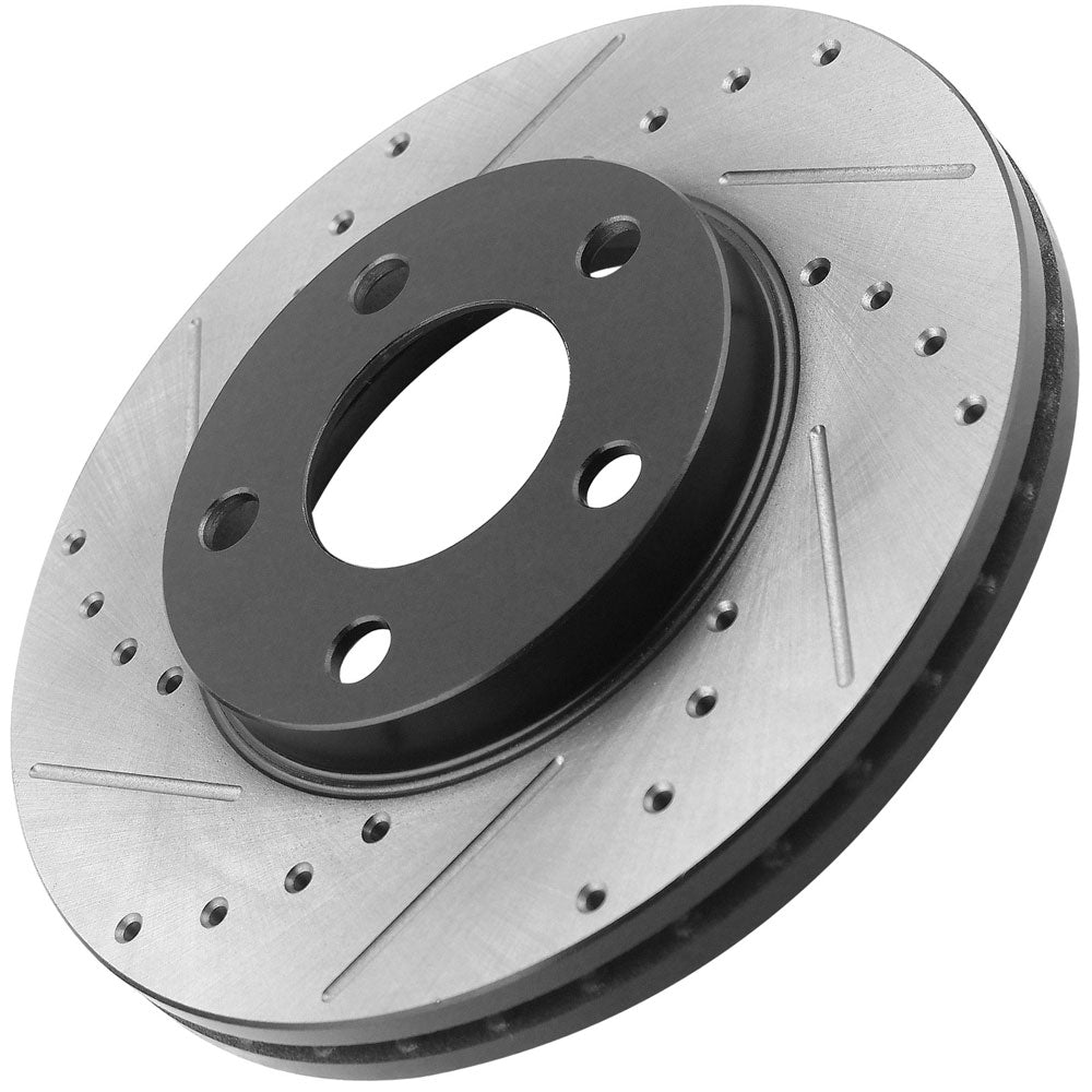 Ford Mustang Front Black E-Coating Brake Rotors Ceramic Pads