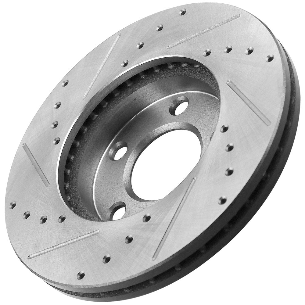 Ford Mustang Front Black E-Coating Brake Rotors Ceramic Pads