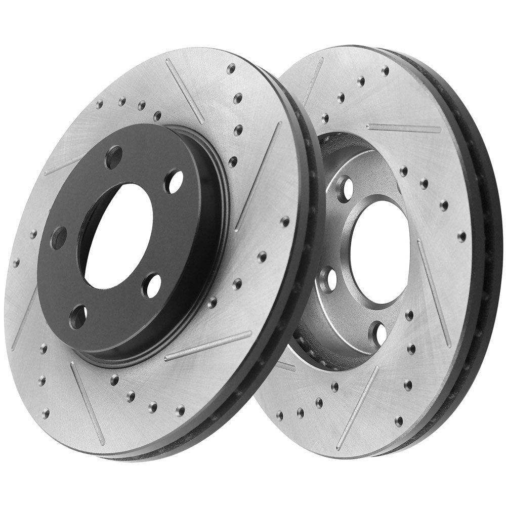 Ford Mustang Front Black E-Coating Brake Rotors Ceramic Pads