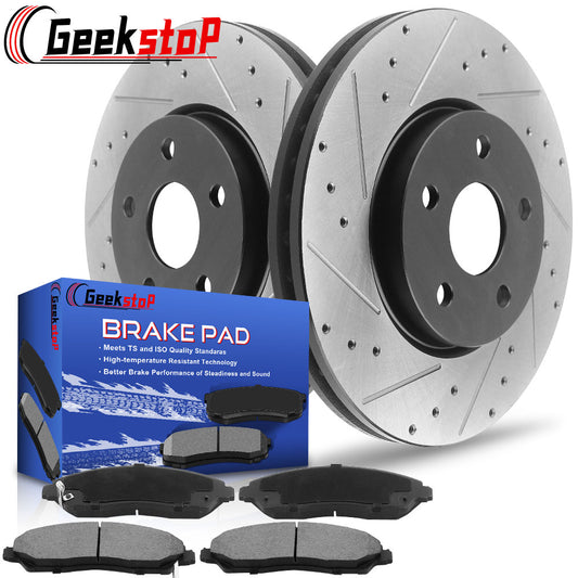 Lincoln continental FRONT E-coat Brake Rotors Ceramic Pads