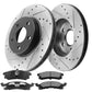 Skylark Grand Am Sunfire Front Coated Drill Rotors Brake Ceramic Pads Kit