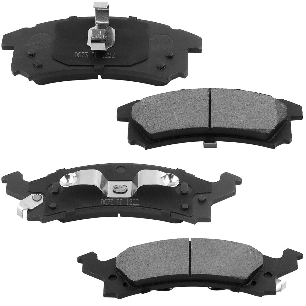 Skylark Grand Am Sunfire Front Coated Drill Rotors Brake Ceramic Pads Kit