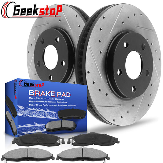 Chevy Camaro Pontiac Firebird Front Slotted Brake Rotors Brake Pads