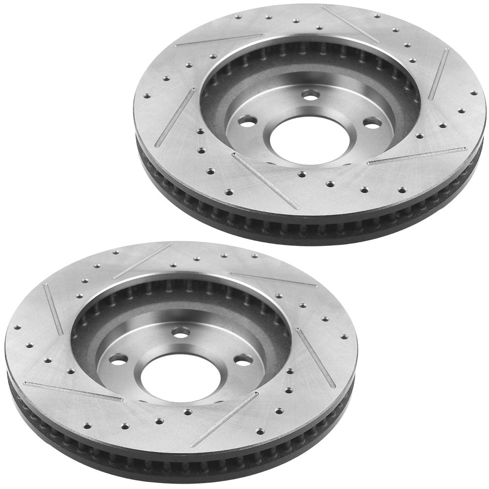 Chevy Camaro Pontiac Firebird Front Slotted Brake Rotors Brake Pads