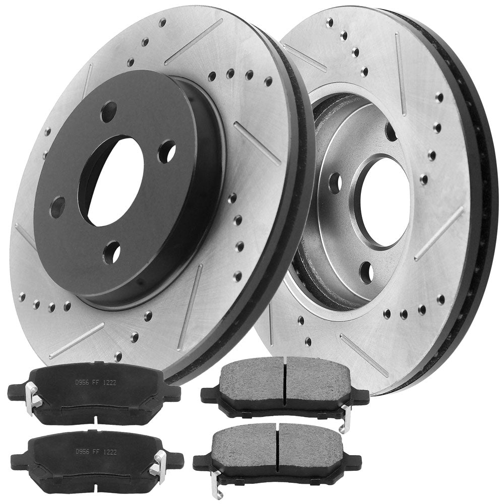 Chevrolet Cobalt Pontiac G5 Saturn Ion 4 LUGS Front Disc Rotors Brake Pads