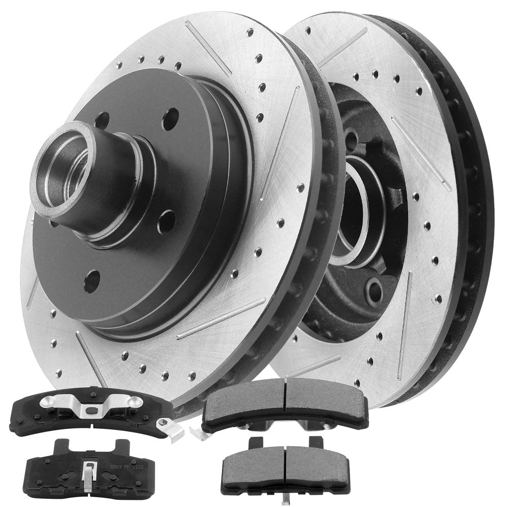 Chevy Silverado 1500 96-02 Yukon GMC 95-99 Front Brake Rotors plus Brake Pads