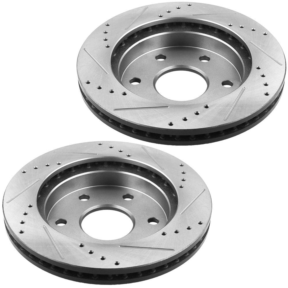 Chevy Suburban Silverado 1500 Tahoe Front  Drilled Slotted Brake Rotors