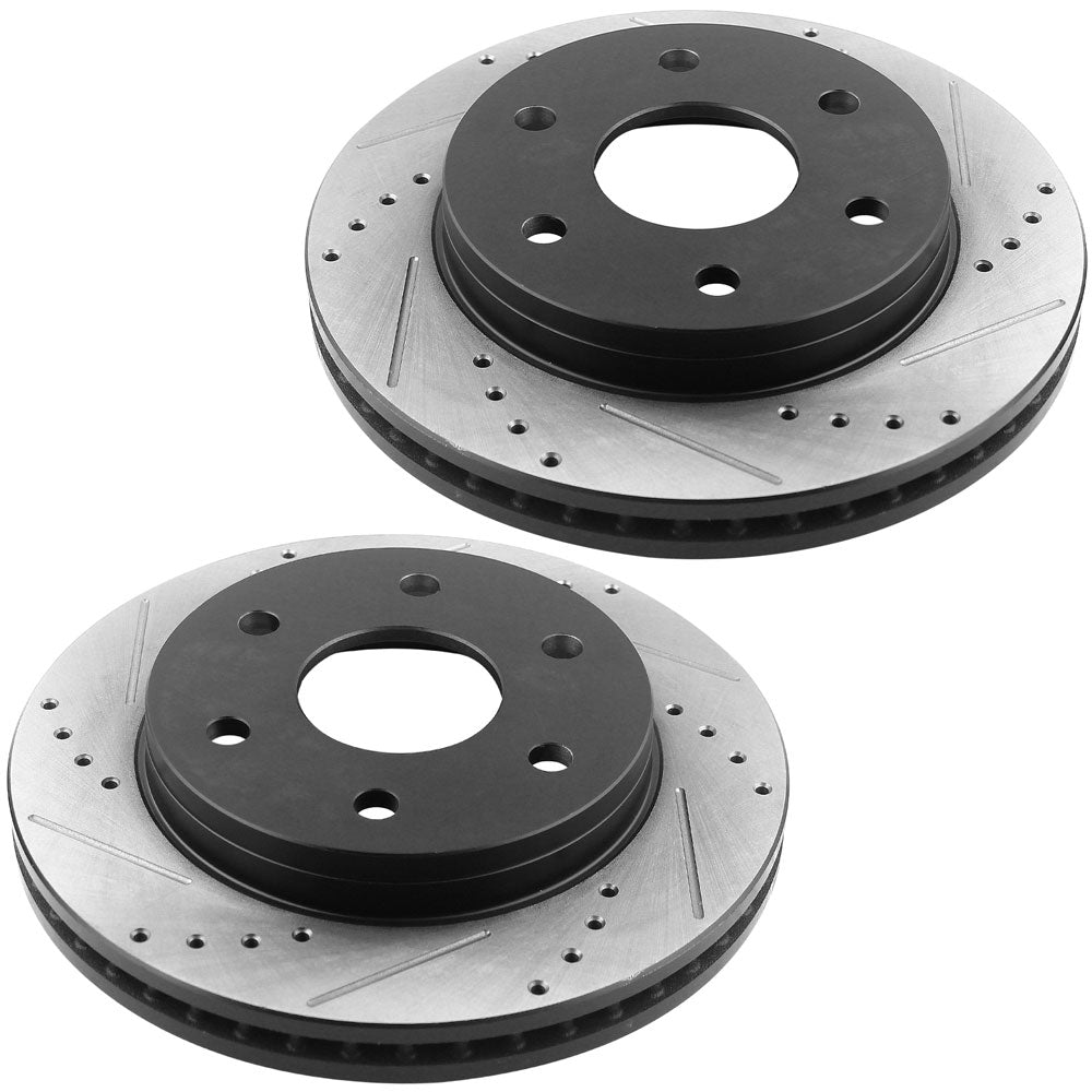 Chevy GMC Express Savana FRONT Coated Brake Rotors Ceramic Pads