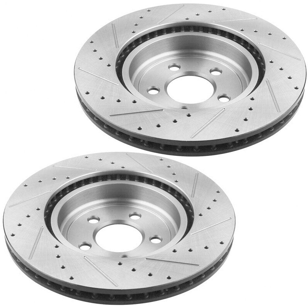 Jeep Cherokee Grand Cherokee Front Brake Rotors Ceramic Pads Drill Slot