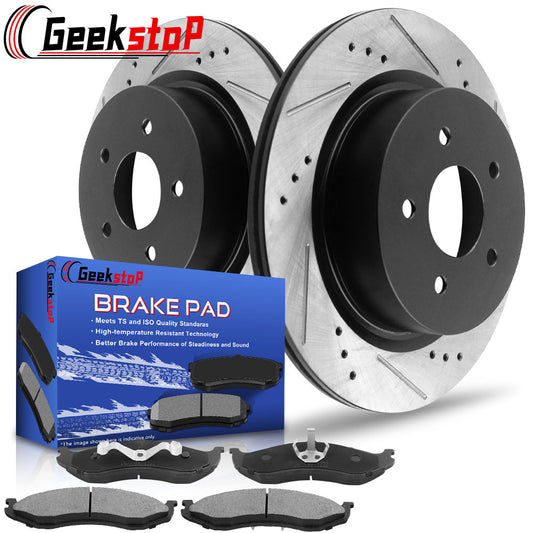 Jeep Cherokee Grand Cherokee Front Brake Rotors Ceramic Pads Drill Slot